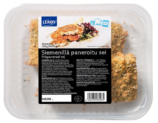 Siemenillä paneroitu sei 350 g