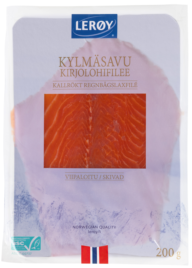 Kylmäsavukirjolohifilee siivu 200g ASC