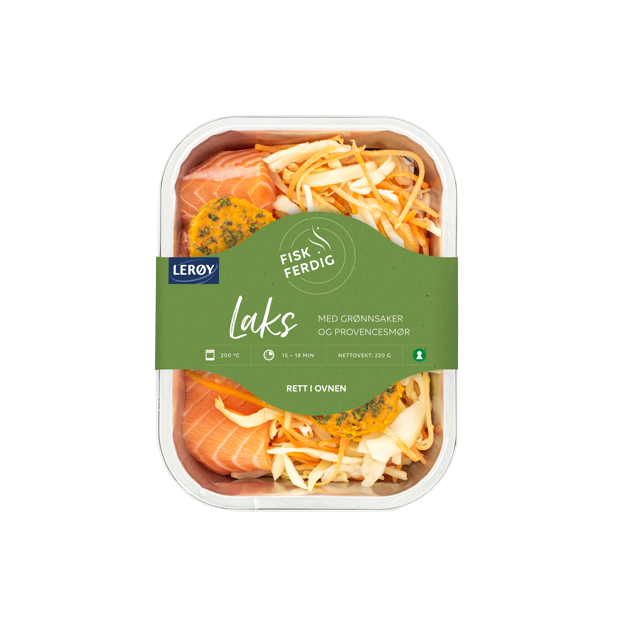 laks med grønnsaker