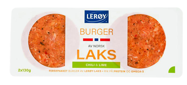Burger laks chili og lime produktbilde