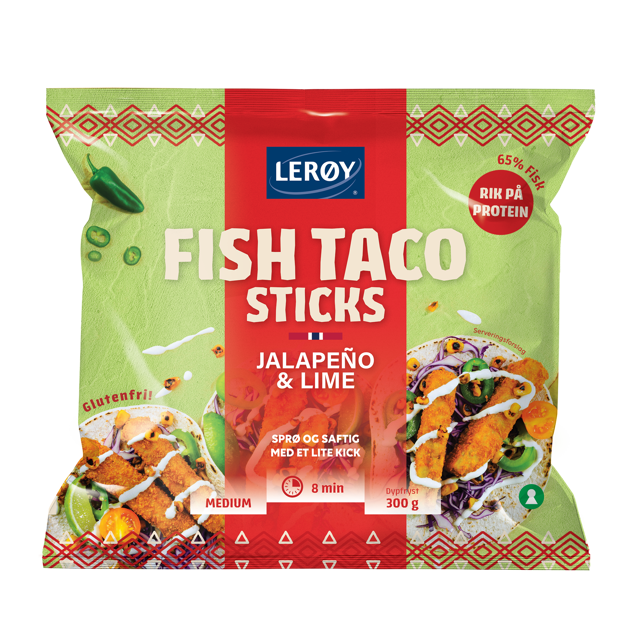 Lerøy Fish Taco sticks jalapeño & lime produktpakning