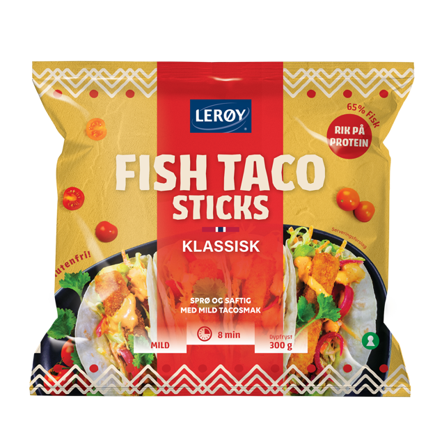 Lerøy Fisk Taco sticks klassisk produktpakning
