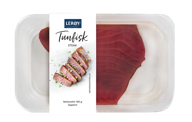 Produktpakning Lerøy tunfisk steak 180g