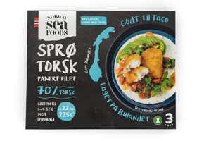 Norway Seafoods sprø torsk forpakning